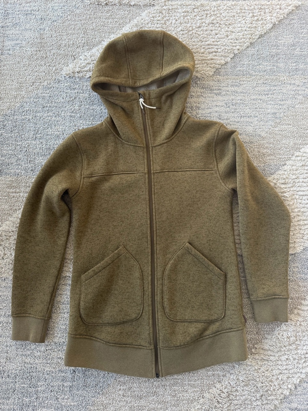 Burton Women’s Sherpa Lined Full Zip Fleece Hoodie Jacket - Olive Green